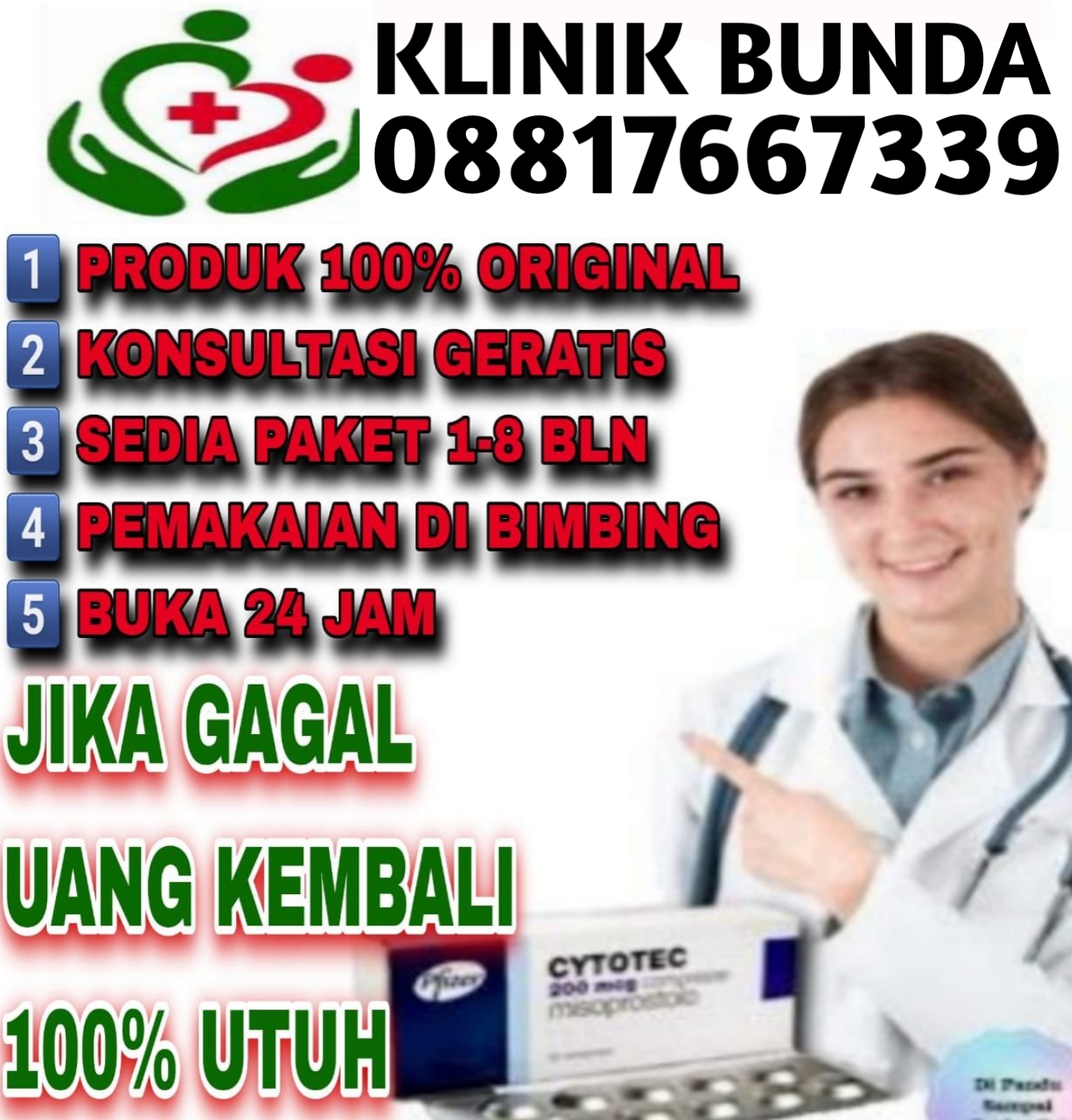 Obat Aborsi Bekasi 08817667339 Jual Cytotec Bekasi